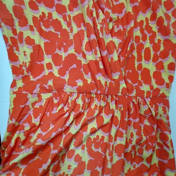 Gap Lava Orange Yellow Spotted Print Summer Dress - Size 10 - Picture 5 of 6
